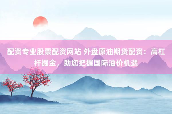 配资专业股票配资网站 外盘原油期货配资：高杠杆掘金，助您把握国际油价机遇