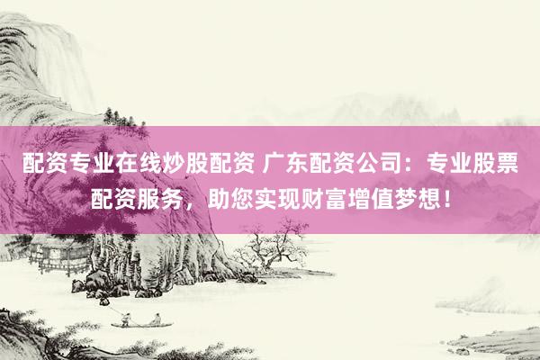 配资专业在线炒股配资 广东配资公司：专业股票配资服务，助您实现财富增值梦想！