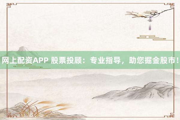 网上配资APP 股票投顾：专业指导，助您掘金股市！