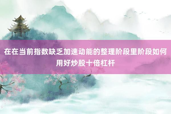 在在当前指数缺乏加速动能的整理阶段里阶段如何用好炒股十倍杠杆