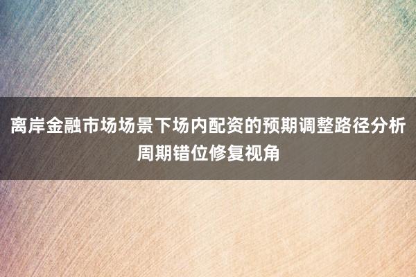 离岸金融市场场景下场内配资的预期调整路径分析周期错位修复视角