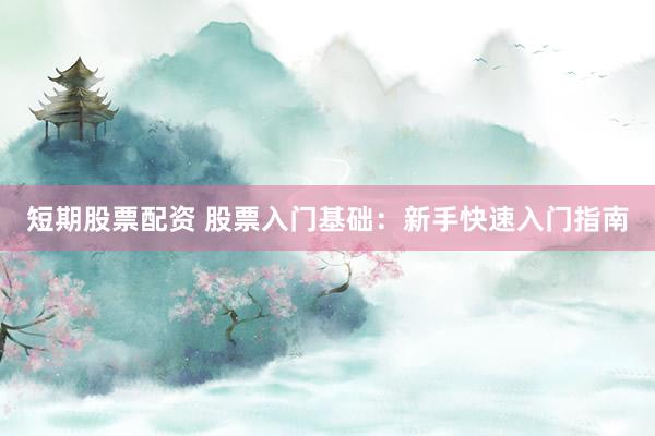短期股票配资 股票入门基础：新手快速入门指南