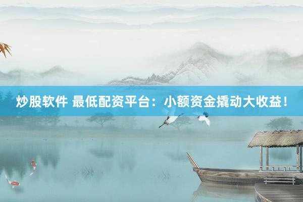 炒股软件 最低配资平台：小额资金撬动大收益！